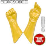 Yellow Gloved Hands for Female Type 2 Retro Body 8” Action Figure