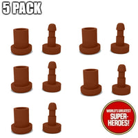 3D Printed Accy: Knee Pin Brown Set (5 Pak) Type 2 for 8” Action Figure