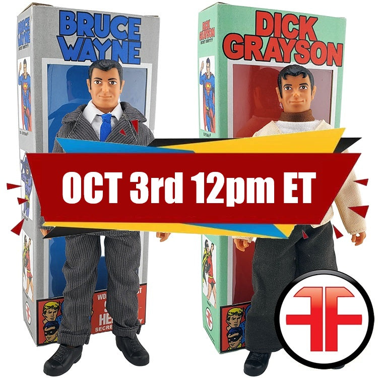 Bruce Wayne + Dick Grayson Custom WGSH 8” Figure w/ Retro Boxes Set