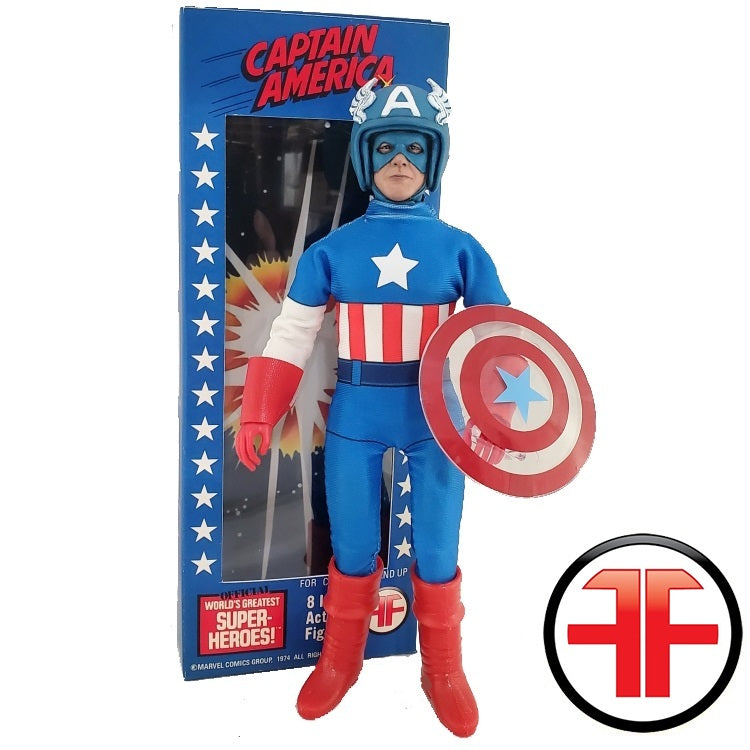 Captain America 1970s Live TV Custom WGSH 8” Action Figure w/ Retro Box Art