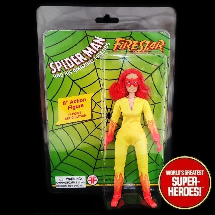 Firestar Spider-Friends WGSH 8” Action Figure w/ Card Art