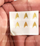 Star Trek: Reflective Gold Foil Die Cut Decal Emblem Sticker for 8" Action Figure (6 pcs)