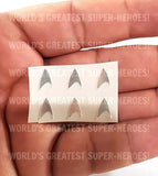 Star Trek: Reflective Silver Foil Die Cut Decal Emblem Sticker for 8" Action Figure (6 pcs)