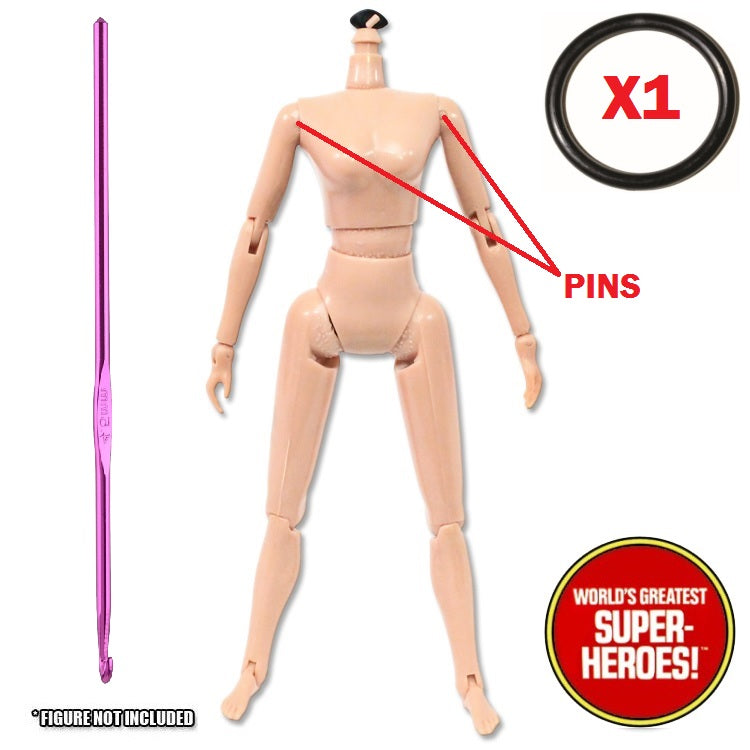 Female Retro Type 2 Body Arm Elastic with Crochet Hook for 8" Action Figure