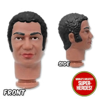 African American Brown Male Head with Black Hair for Custom 8” Action Figure