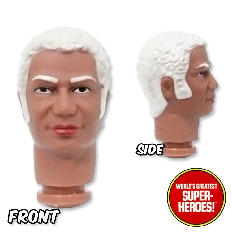 African American Brown Male Head with White Hair for Custom 8” Action Figure