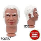 African American Brown Male Head with White Hair for Custom 8” Action Figure