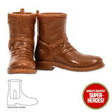 Type S Male Brown Biker Boots For 8” Action Figure
