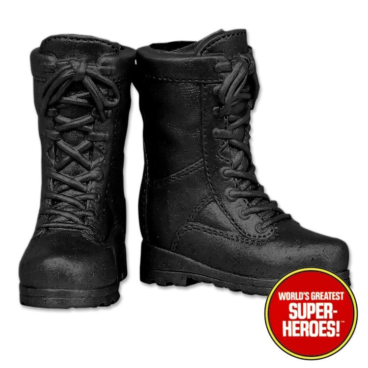 LJN Emergency SWAT Rookies Black Boots Custom for 8 inch Action Figure