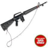 Planet of the Apes: Black Rifle M-16 Gun Mego Repro for 8” Action Figure - Worlds Greatest Superheroes