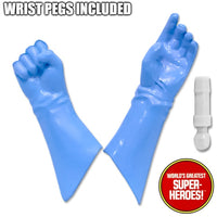 Light Blue Gloved Hands for Female Type 2 Retro Body 8” Action Figure