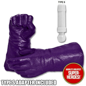 Superhero Dark Purple Gloved Hands for Type S Male 8” Action Figure