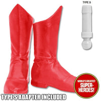 Superhero Red Molded Boots for Type S Male 8” Action Figure