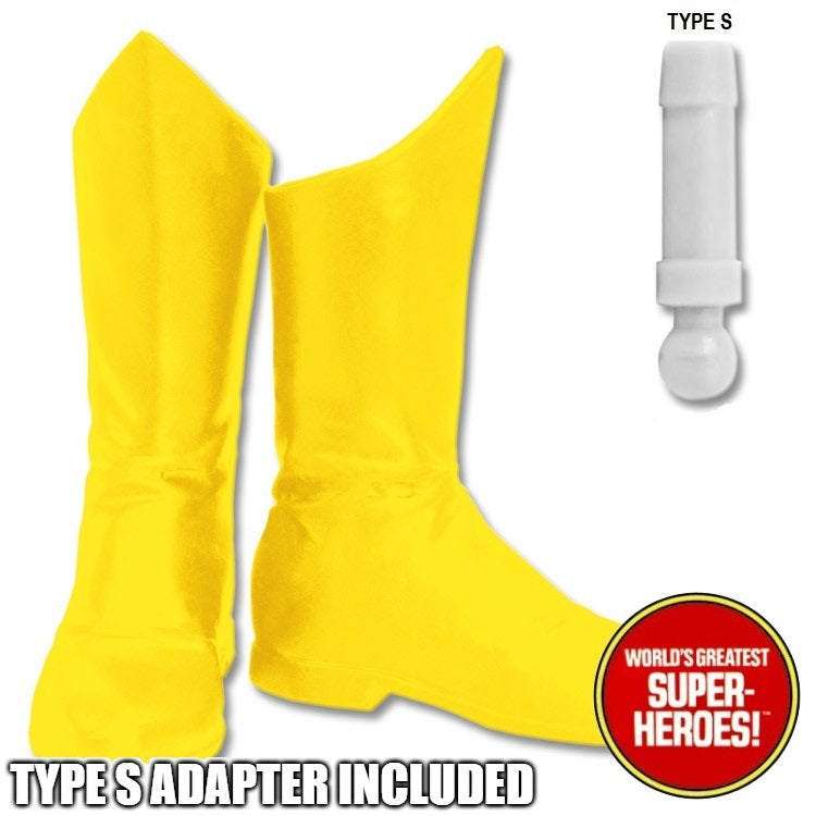Superhero Yellow Molded Boots for Type S Male 8” Action Figure