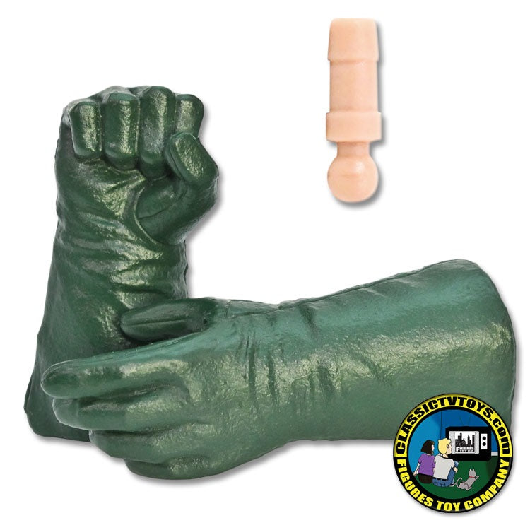 Superhero Dark Green Gloved Hands for Type 2 Male 8” Action Figure