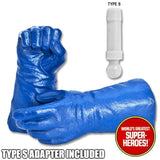 Superhero Light Blue Gloved Hands for Type S Male 8” Action Figure