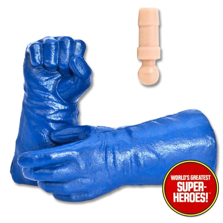 Superhero Light Blue Gloved Hands for Type 2 Male 8” Action Figure