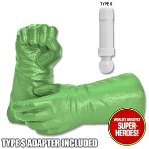 Superhero Medium Green Gloved Hands for Type S Male 8” Action Figure