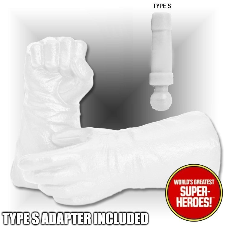 Superhero White Gloved Hands for Type S Male 8” Action Figure