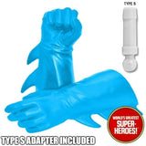 Superhero Light Blue Winged Gloved Hands for Type S Male 8” Action Figure