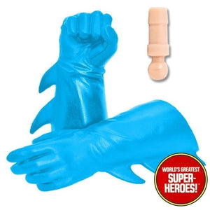 Superhero Light Blue Winged Gloved Hands for Type 2 Male 8” Action Figure