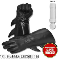 Superhero Black Winged Gloved Hands for Type S Male 8” Action Figure