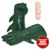 Superhero Dark Green Winged Gloved Hands for Type 2 Male 8” Action Figure