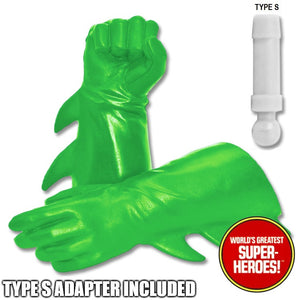Superhero Light Green Winged Gloved Hands for Type S Male 8” Action Figure