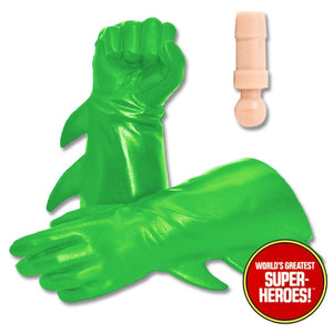 Superhero Light Green Winged Gloved Hands for Type 2 Male 8” Action Figure