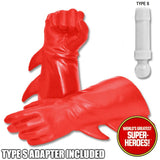 Superhero Red Winged Gloved Hands for Type S Male 8” Action Figure