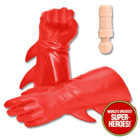 Superhero Red Winged Gloved Hands for Type 2 Male 8” Action Figure