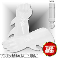 Superhero White Winged Gloved Hands for Type S Male 8” Action Figure