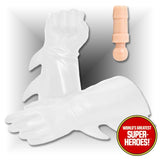 Superhero White Winged Gloved Hands for Type 2 Male 8” Action Figure