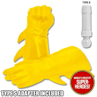 Superhero Yellow Winged Gloved Hands for Type S Male 8” Action Figure