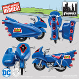 DC Comics Mego Retro Batman Batcycle Playset (Blue) - Worlds Greatest Superheroes