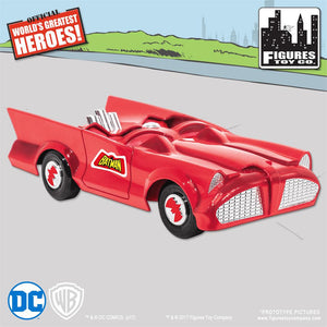 DC Comics Mego Retro Batman Batmobile Playset (Red) - Worlds Greatest Superheroes
