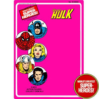 Hulk 1975 Official WGSH Retro Blister Card For 8” Action Figure