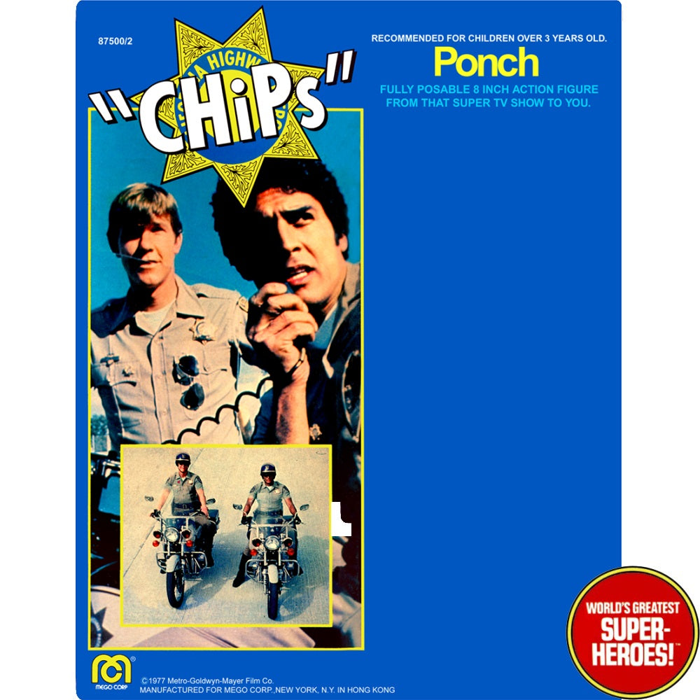 CHiPs: Ponch Retro Blister Card For 8” Action Figure