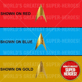 Star Trek: Reflective Gold Foil Die Cut Decal Emblem Sticker for 8" Action Figure