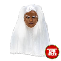 White Hair Type S Female Head for African Brown Custom 8” Action Figure