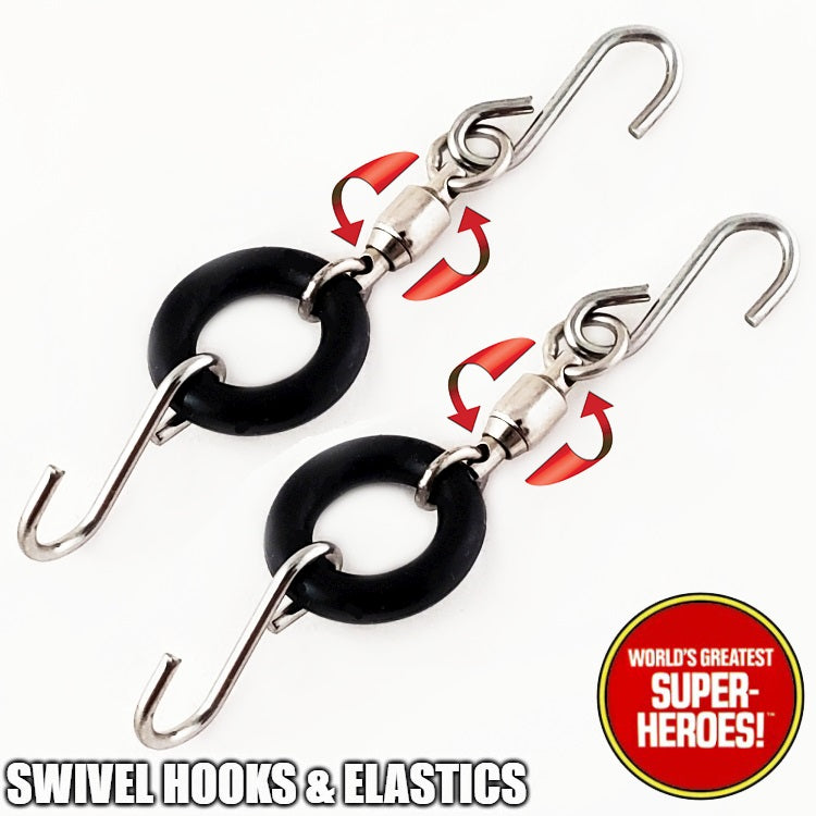 Type 2 Body Elastic and Swivel Hook Replacement Set for 8" Action Figures